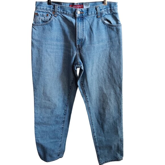 Vintage 90s Mom Jeans Levi's 550 Relaxed Fit Straight High Rise 14 MIS L 34x32 - Picture 2 of 7